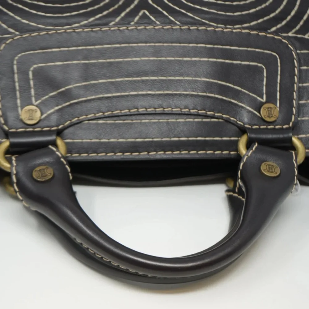 Celine Vintage Brown Leather Handbag - Picture 6 of 9